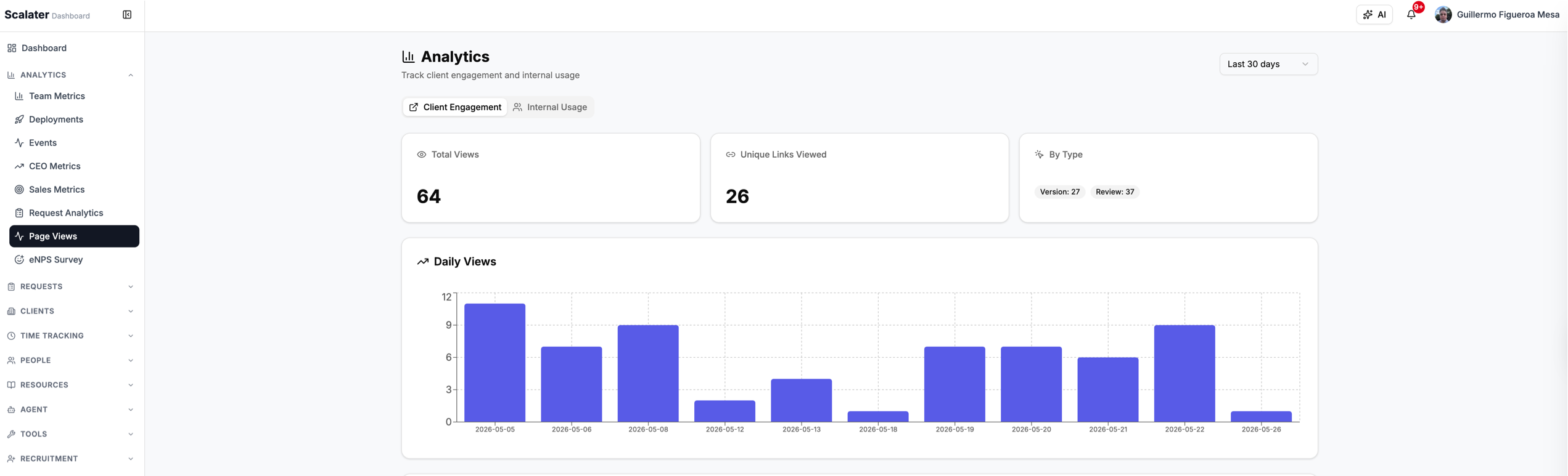 Scalater Dashboard — 1